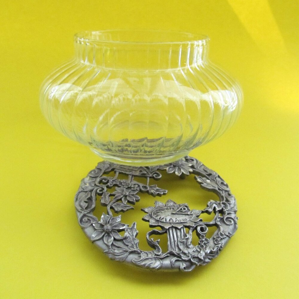 Rawcliffe Pewter Potpourri Trinket Glass jar with lid